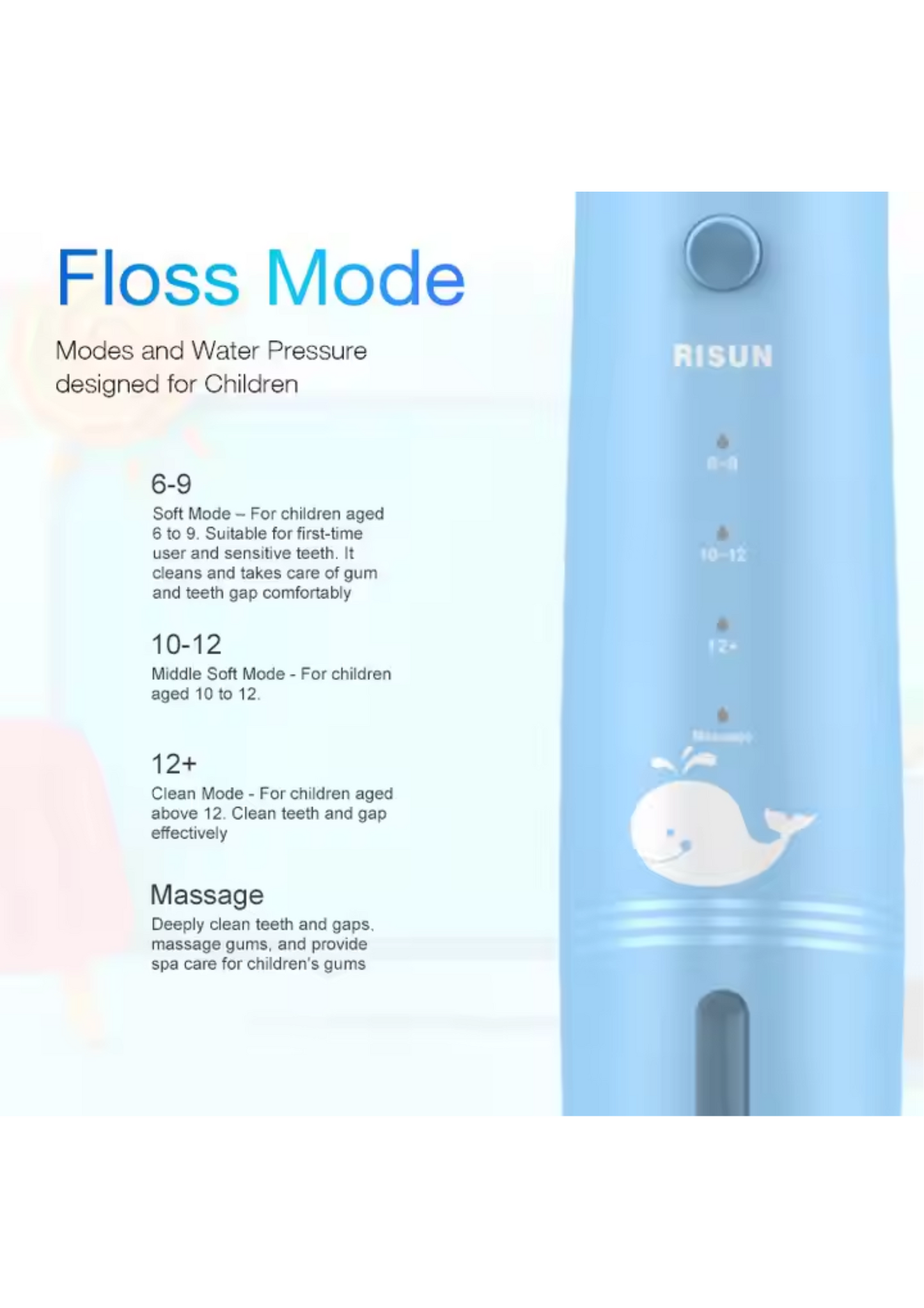 Children Electric Oral Irrigator WaterFlosser Dental Tooth Jet Pick Pik Flosser Kids Children Water Flosser